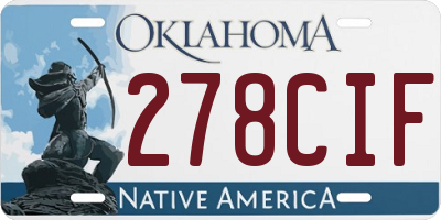 OK license plate 278CIF
