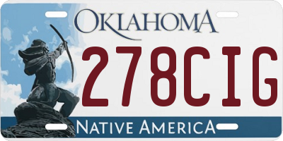 OK license plate 278CIG