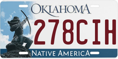 OK license plate 278CIH