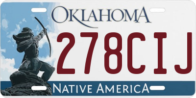 OK license plate 278CIJ