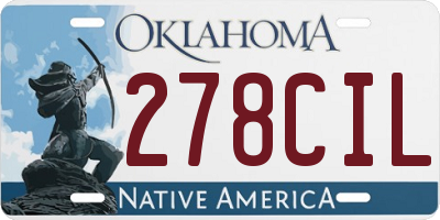 OK license plate 278CIL