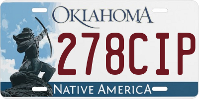 OK license plate 278CIP