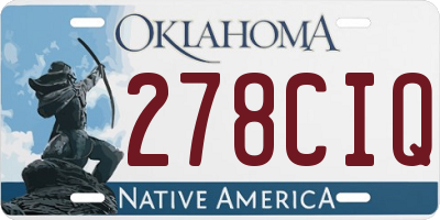 OK license plate 278CIQ