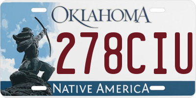 OK license plate 278CIU