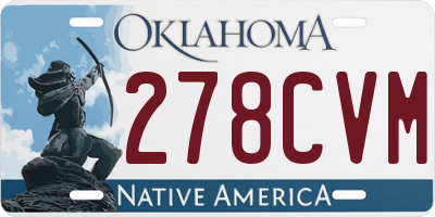 OK license plate 278CVM