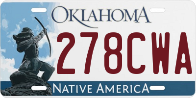 OK license plate 278CWA