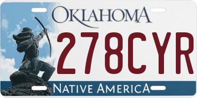 OK license plate 278CYR