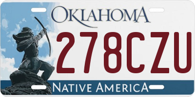 OK license plate 278CZU