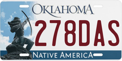 OK license plate 278DAS