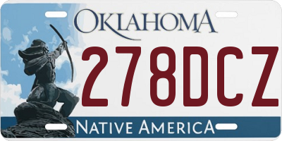 OK license plate 278DCZ