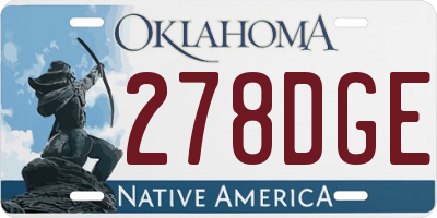 OK license plate 278DGE