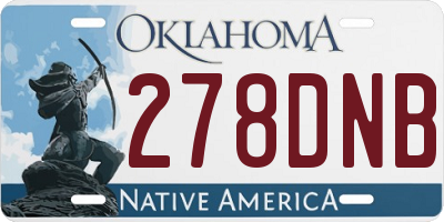 OK license plate 278DNB