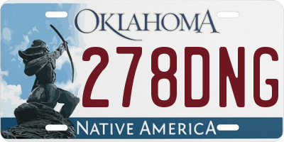 OK license plate 278DNG