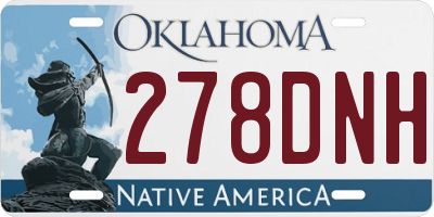 OK license plate 278DNH