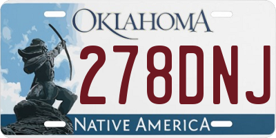 OK license plate 278DNJ