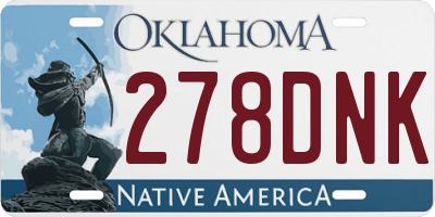 OK license plate 278DNK