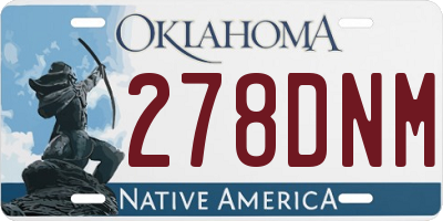 OK license plate 278DNM