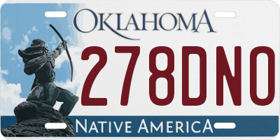 OK license plate 278DNO