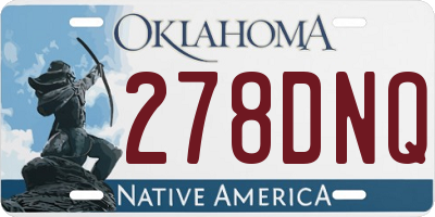 OK license plate 278DNQ