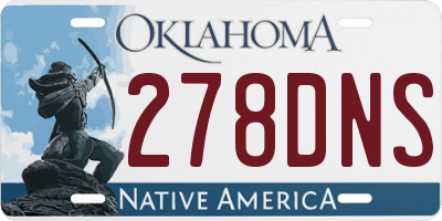 OK license plate 278DNS