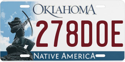 OK license plate 278DOE