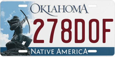 OK license plate 278DOF