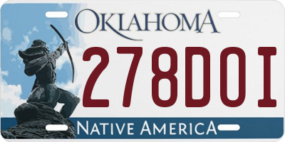OK license plate 278DOI