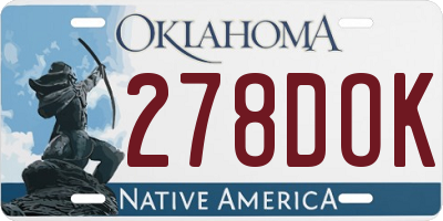 OK license plate 278DOK