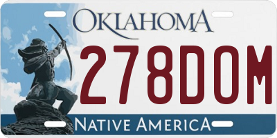 OK license plate 278DOM