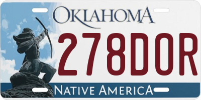 OK license plate 278DOR