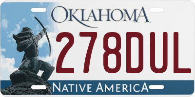 OK license plate 278DUL