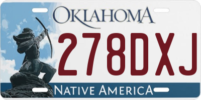 OK license plate 278DXJ