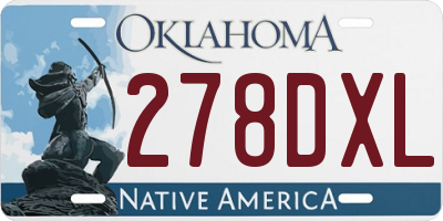 OK license plate 278DXL