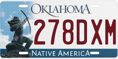OK license plate 278DXM