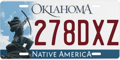 OK license plate 278DXZ