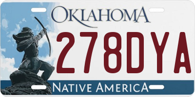 OK license plate 278DYA