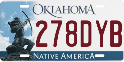 OK license plate 278DYB