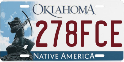 OK license plate 278FCE