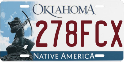 OK license plate 278FCX