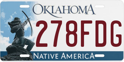 OK license plate 278FDG