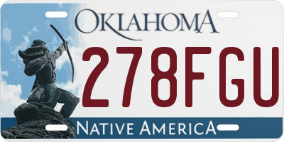 OK license plate 278FGU
