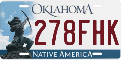 OK license plate 278FHK