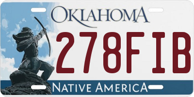 OK license plate 278FIB