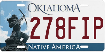 OK license plate 278FIP