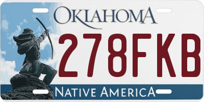 OK license plate 278FKB