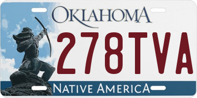 OK license plate 278TVA