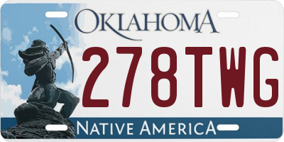 OK license plate 278TWG