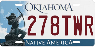OK license plate 278TWR