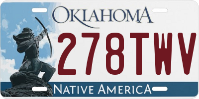 OK license plate 278TWV