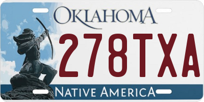 OK license plate 278TXA